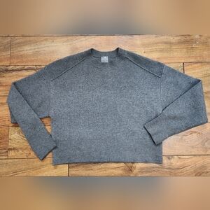 Calla Charcoal Ribbed Crewneck Sweater, Size XS
